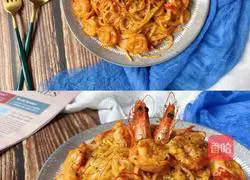 Big tits! Super delicious garlic butter shrimp pasta! Illustration of how to do it 8