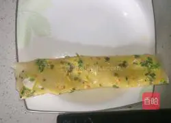 Illustration of how to make green onion egg pancake 7