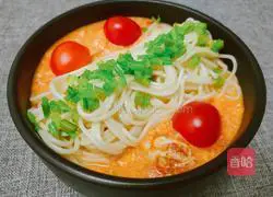 Illustration of how to make tomato and egg noodles 14