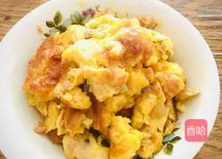 Illustration of how to make Cantonese preserved vegetables and scrambled eggs 6