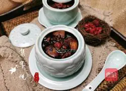 Illustration of how to make red beans, red dates, taro and cranberry sugar water 13