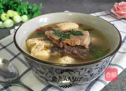 Illustration of how to make duck tofu soup 4