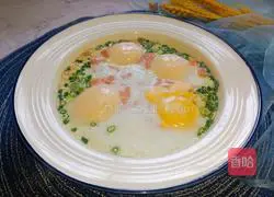 Illustration of how to make ham and steamed eggs 8