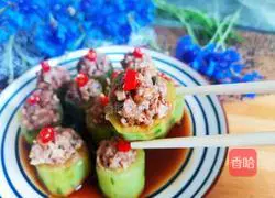 Illustration of how to make cucumber stuffed with meat 10