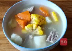 Illustration of how to make braised pork ribs with yam and corn 7