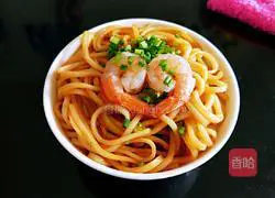 Illustration of how to make noodles with scallion oil 22