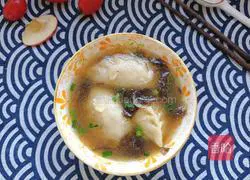 Illustration of how to make seaweed soup and willow leaf dumplings 1