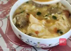 Illustration of tomato and egg pimple soup 16