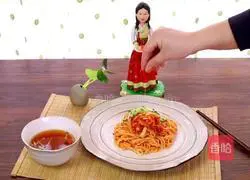 Illustration of Korean Spicy Cabbage Noodles 9