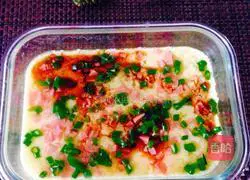 Illustration of how to make green onion, ham and egg custard 6