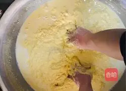 Illustration of corn flour cake making 4