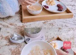 Illustration of the simple health pot version of cranberry and tremella soup 2