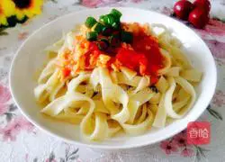 Illustration of how to make tomato and egg noodles 20