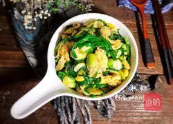 Chives and broad beans Illustration of how to make scrambled eggs 16