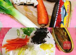  Illustration of how to make stir-fried noodles with Beijing onion dace (canned) 1