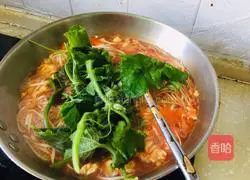 Illustration of how to make tomato sauce and egg handmade noodles 10