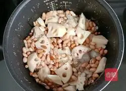 Illustration of how to make scallop, lotus root, peanut and pork bone soup 9