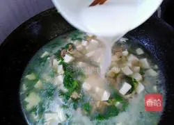 Illustration of how to make shepherd's purse tofu soup 14