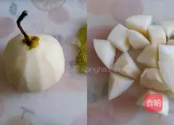 Illustration of how to make horseshoe snow pear and white fungus soup 2