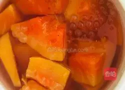 Illustration of how to make stewed papaya and sago 7