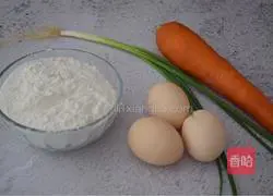 Illustration of how to make carrot and egg pancakes 1
