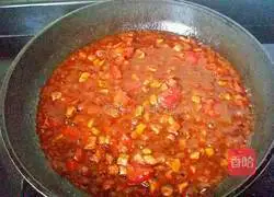 Illustration of how to make tomato minced meat pasta 9