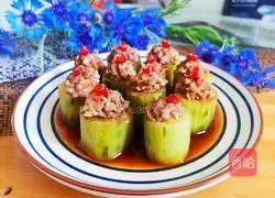 Illustration of how to make cucumber stuffed meat 12