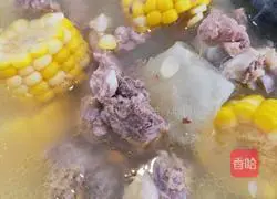 Corn, winter melon and pork ribs soup recipe 1