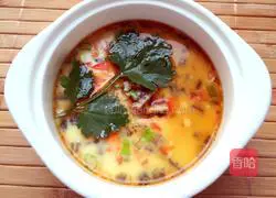 Illustration of how to make shrimp skin egg custard 13