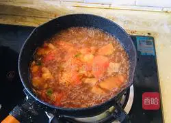 Illustration of how to make tomato and vegetable noodle soup 4