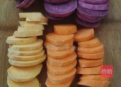 Illustration of how to make three-color taro balls (handmade) 2