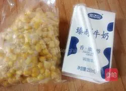 Illustration of how to make milky corn juice 1
