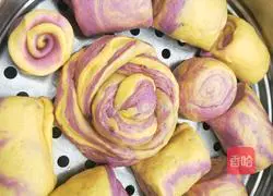 Pumpkin and Purple Sweet Potato Rolls Recipe Illustration 4