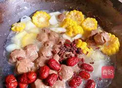 Yam, corn and beef ball soup recipe 3