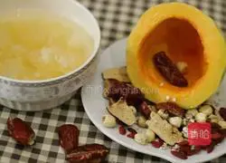 Pumpkin Tremella Illustration of how to make soup 1