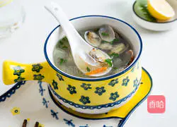 Delicious fat-reduced winter melon flowers Clam soup recipe 6