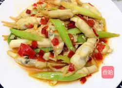 Illustration of how to make fried razor clams with pepper 9