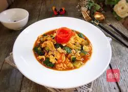 Illustration of how to make tomato, cucumber and scrambled eggs 15