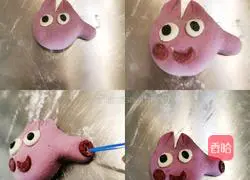 Illustration of how to make Peppa Pig kidney bean buns 9