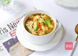 Illustration of how to make dried shrimps and loofah soup 11