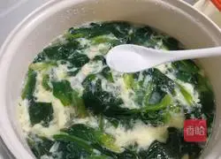 Spinach and egg soup Illustration of how to do it 7