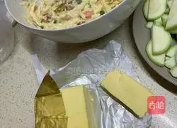 Butter cheese Illustration of how to make fried potato pancakes 5