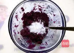 Purple Illustration of how to make potato rolls 2