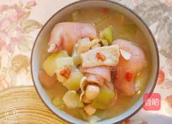 Cooking tips lotus seeds, lily and bamboo Illustration of how to make pig's feet and winter melon soup 7
