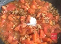 Illustration of tomato meat sauce noodle soup 9