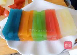 Illustration of how to make colorful sad jelly 16