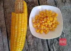 Illustration of how to make sweet corn, pear and syrup 2