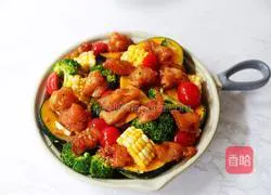 Illustration of how to grill chicken breast with vegetables 7