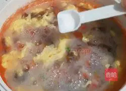 Illustration of tomato, seaweed and egg drop soup 9