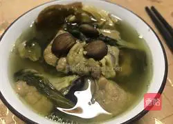 Illustration of how to make dried vegetable pig lung soup 4